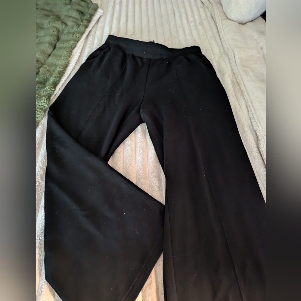 Varley Black Wide-Leg Pants
